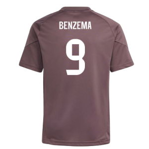 2025-2026 Real Madrid Training Jersey (Shadow Fig) - Kids (Benzema 9)
