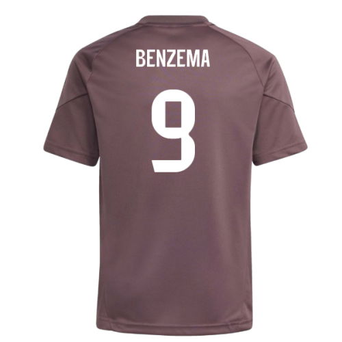 2025-2026 Real Madrid Training Jersey (Shadow Fig) - Kids (Benzema 9)