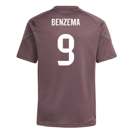2025-2026 Real Madrid Training Jersey (Shadow Fig) - Kids (Benzema 9)