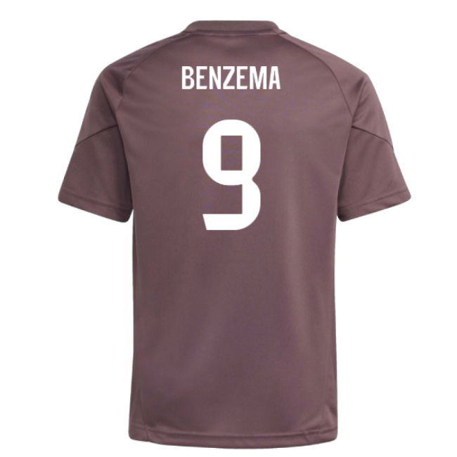2025-2026 Real Madrid Training Jersey (Shadow Fig) - Kids (Benzema 9)