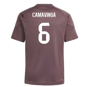 2025-2026 Real Madrid Training Jersey (Shadow Fig) - Kids (Camavinga 6)