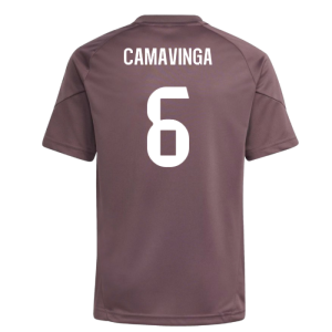 2025-2026 Real Madrid Training Jersey (Shadow Fig) - Kids (Camavinga 6)
