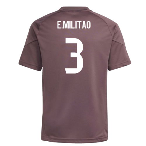 2025-2026 Real Madrid Training Jersey (Shadow Fig) - Kids (E.Militao 3)