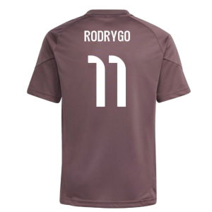 2025-2026 Real Madrid Training Jersey (Shadow Fig) - Kids (Rodrygo 11)