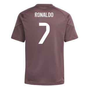 2025-2026 Real Madrid Training Jersey (Shadow Fig) - Kids (Ronaldo 7)