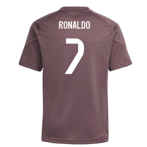 2025-2026 Real Madrid Training Jersey (Shadow Fig) - Kids (Ronaldo 7)