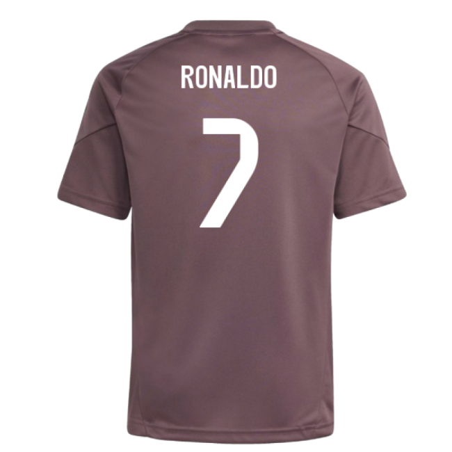 2025-2026 Real Madrid Training Jersey (Shadow Fig) - Kids (Ronaldo 7)