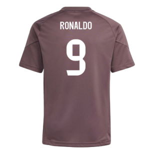 2025-2026 Real Madrid Training Jersey (Shadow Fig) - Kids (Ronaldo 9)