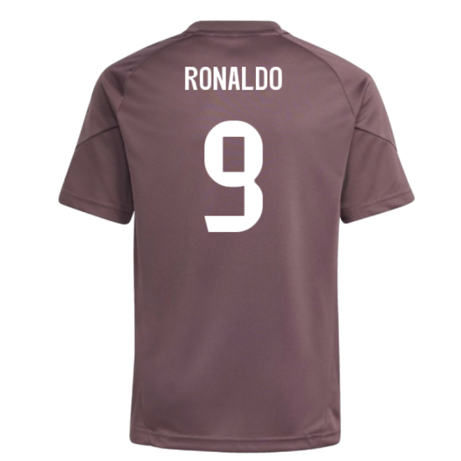 2025-2026 Real Madrid Training Jersey (Shadow Fig) - Kids (Ronaldo 9)