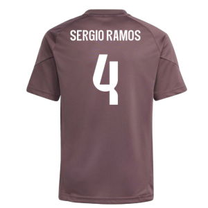 2025-2026 Real Madrid Training Jersey (Shadow Fig) - Kids (Sergio Ramos 4)