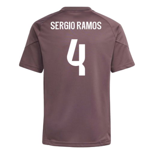 2025-2026 Real Madrid Training Jersey (Shadow Fig) - Kids (Sergio Ramos 4)