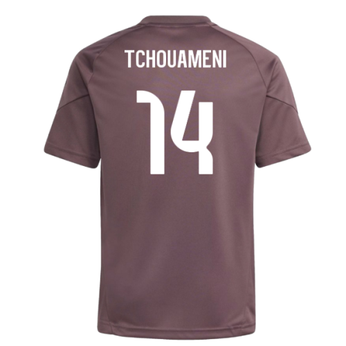 2025-2026 Real Madrid Training Jersey (Shadow Fig) - Kids (Tchouameni 14)