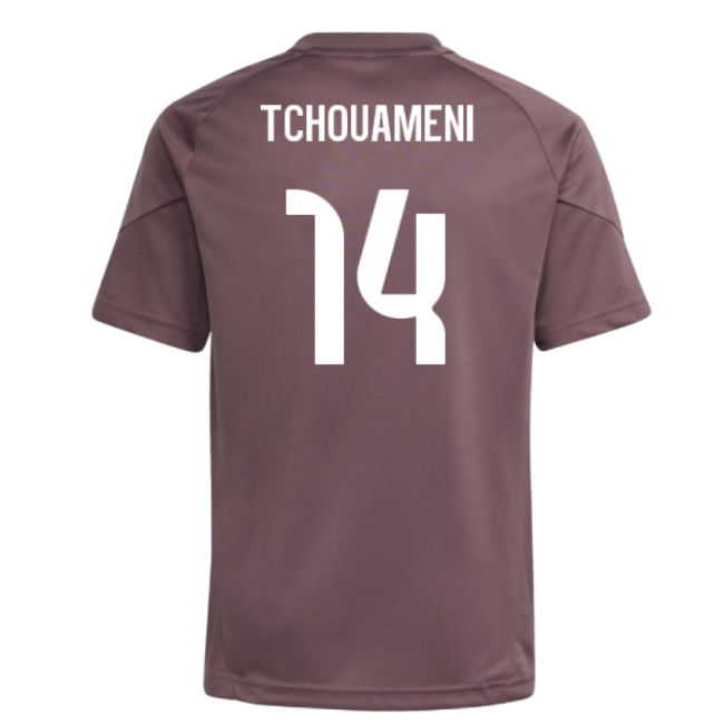 2025-2026 Real Madrid Training Jersey (Shadow Fig) - Kids (Tchouameni 14)