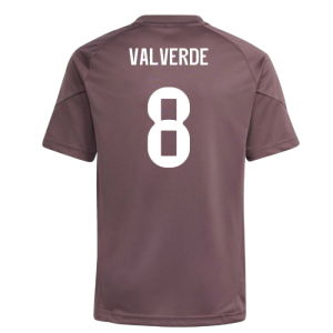 2025-2026 Real Madrid Training Jersey (Shadow Fig) - Kids (Valverde 8)