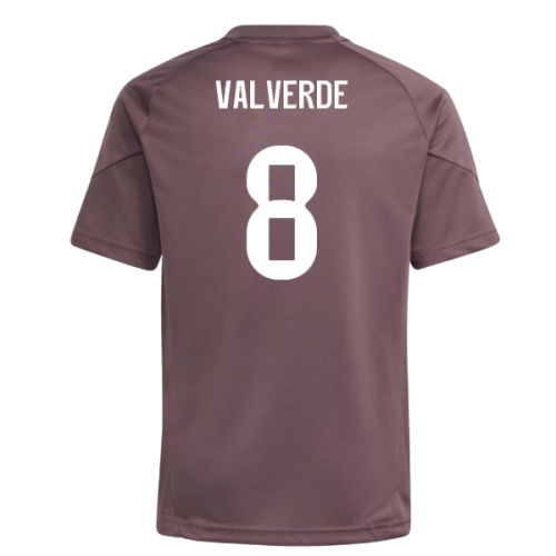 2025-2026 Real Madrid Training Jersey (Shadow Fig) - Kids (Valverde 8)