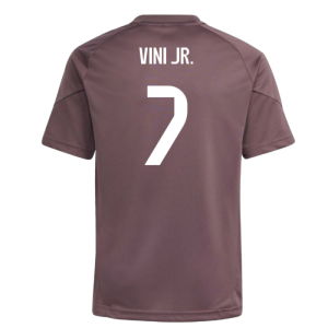 2025-2026 Real Madrid Training Jersey (Shadow Fig) - Kids (Vini Jr. 7)