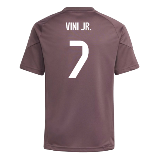 2025-2026 Real Madrid Training Jersey (Shadow Fig) - Kids (Vini Jr. 7)