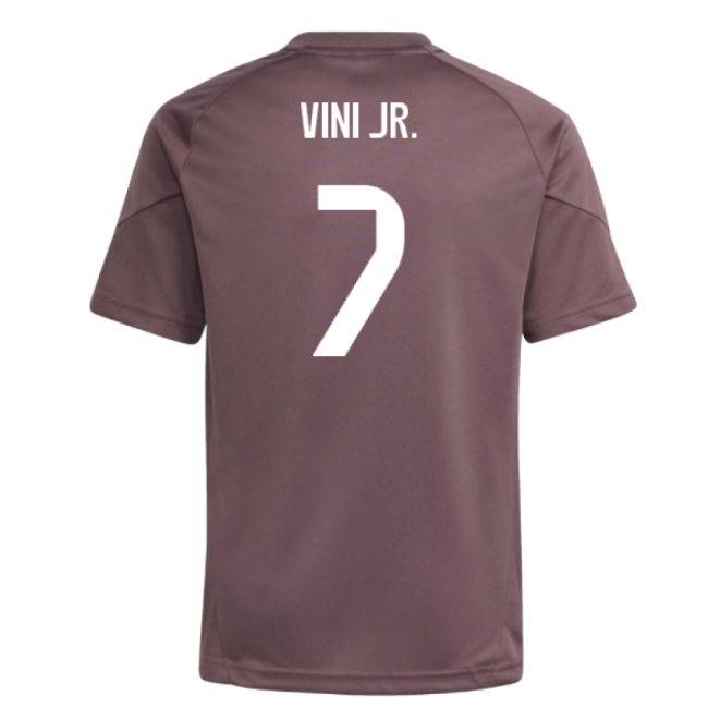 2025-2026 Real Madrid Training Jersey (Shadow Fig) - Kids (Vini Jr. 7)
