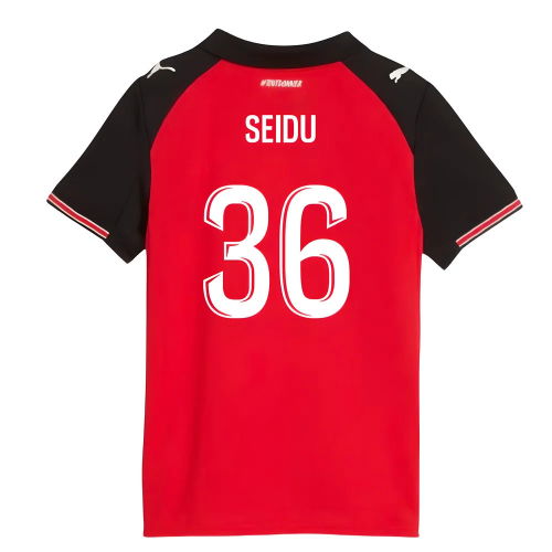 2025-2026 Stade Rennais Home Shirt (Kids) (Seidu 36)  2025-2026 Stade Rennais Home Shirt (Kids) (Seidu 36)