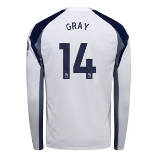 2025-2026 Tottenham Long Sleeve Home Shirt (Gray 14)