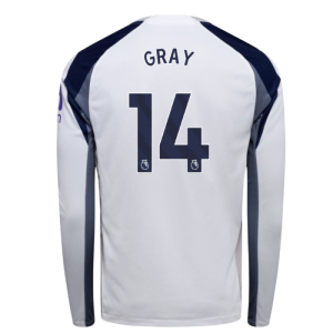 2025-2026 Tottenham Long Sleeve Home Shirt (Gray 14)