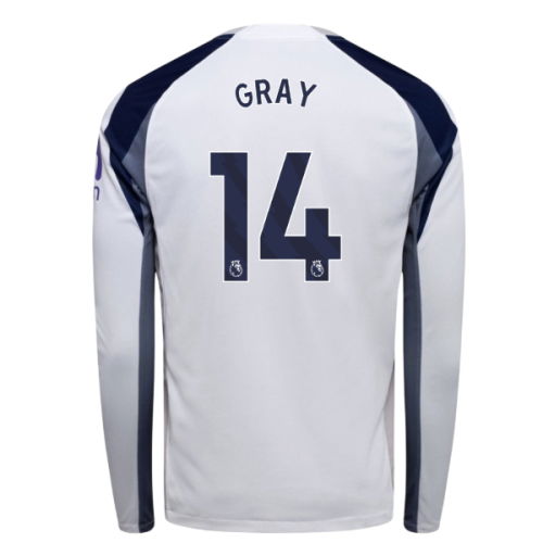 2025-2026 Tottenham Long Sleeve Home Shirt (Gray 14)