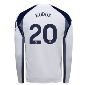 2025-2026 Tottenham Long Sleeve Home Shirt (Kudus 20)