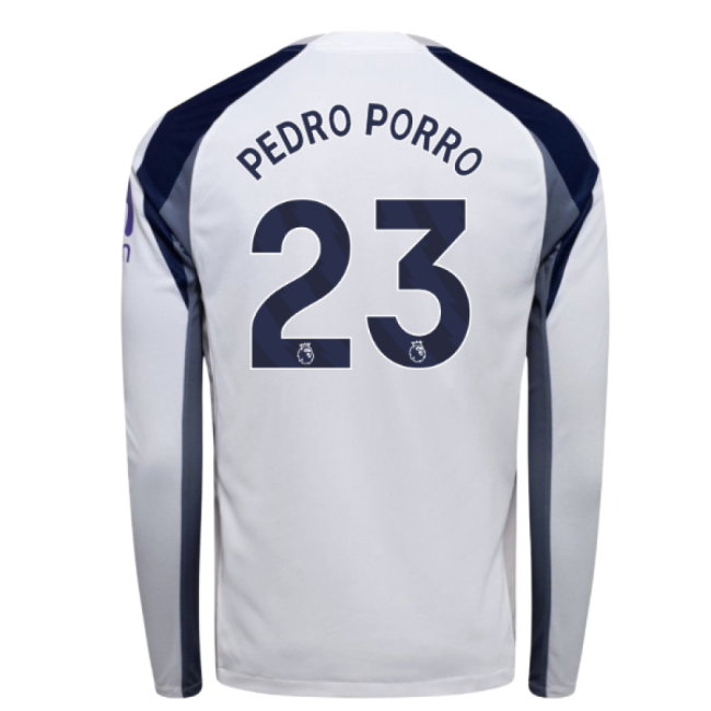 2025-2026 Tottenham Long Sleeve Home Shirt (Pedro Porro 23)