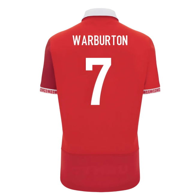 2025-2026 Wales WRU Home Cotton Rugby Shirt (Warburton 7)