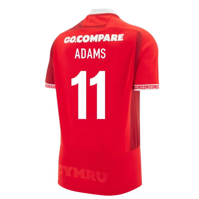 2025-2026 Wales WRU Home Replica Rugby Shirt (Adams 11)