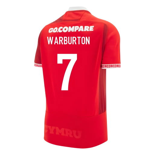 2025-2026 Wales WRU Home Replica Rugby Shirt (Warburton 7)