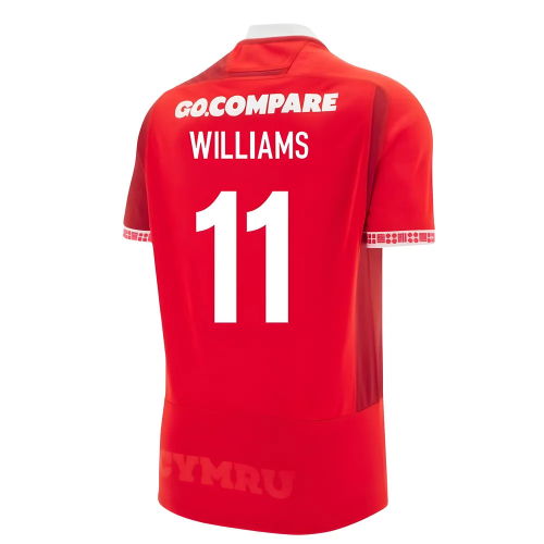 2025-2026 Wales WRU Home Rugby Shirt (Kids) (Williams 11)