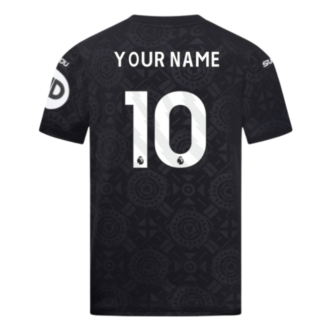 2025-2026 Wolves Goalkeeper Home Shirt (Black) - Kids (Your Name)