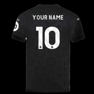 2025-2026 Wolves Goalkeeper Home Shirt (Black) (Your Name)