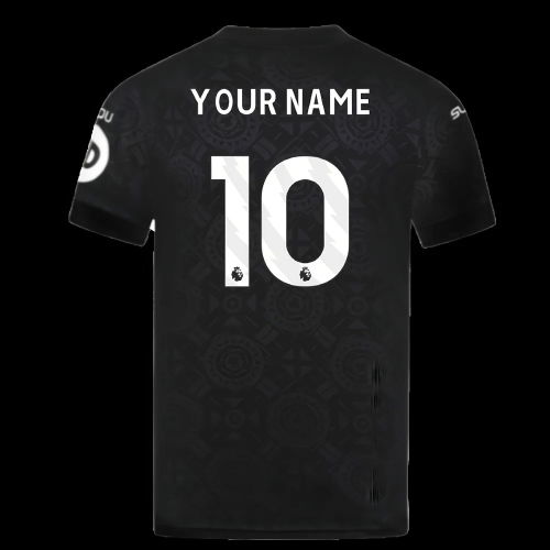 2025-2026 Wolves Goalkeeper Home Shirt (Black) (Your Name)