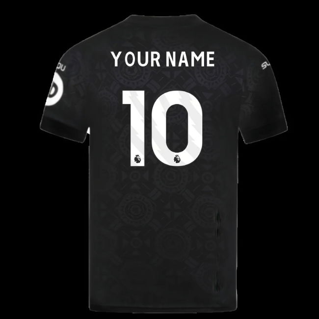 2025-2026 Wolves Goalkeeper Home Shirt (Black) (Your Name)