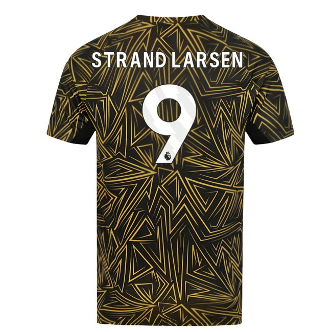 2025-2026 Wolves Home Pre-Match Shirt (Black) (Strand Larsen 9)