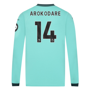2025-2026 Wolves Long Sleeve Away Shirt (Arokodare 14)