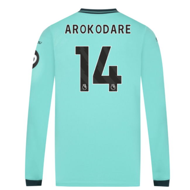 2025-2026 Wolves Long Sleeve Away Shirt (Arokodare 14)