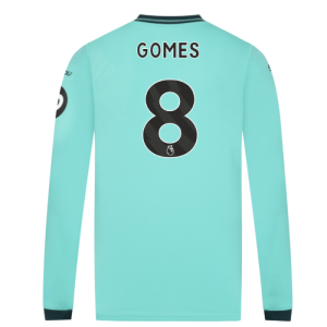 2025-2026 Wolves Long Sleeve Away Shirt (Gomes 8)