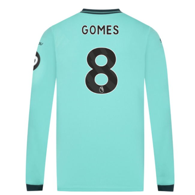 2025-2026 Wolves Long Sleeve Away Shirt (Gomes 8)