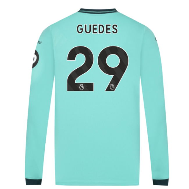 2025-2026 Wolves Long Sleeve Away Shirt (Guedes 29)