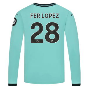 2025-2026 Wolves Long Sleeve Away Shirt (Kids) (Fer Lopez 28)