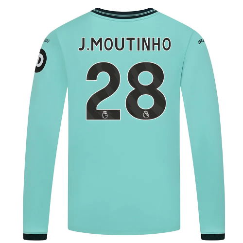 2025-2026 Wolves Long Sleeve Away Shirt (Kids) (J.Moutinho 28)