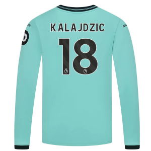 2025-2026 Wolves Long Sleeve Away Shirt (Kids) (Kalajdzic 18)