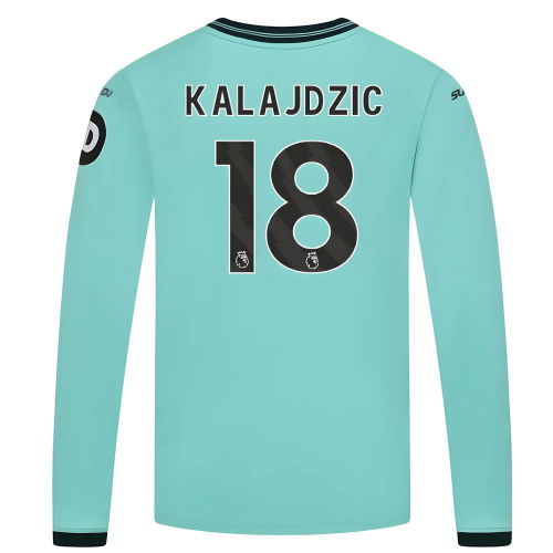 2025-2026 Wolves Long Sleeve Away Shirt (Kids) (Kalajdzic 18)
