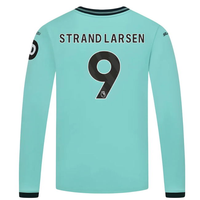 2025-2026 Wolves Long Sleeve Away Shirt (Kids) (Strand Larsen 9)