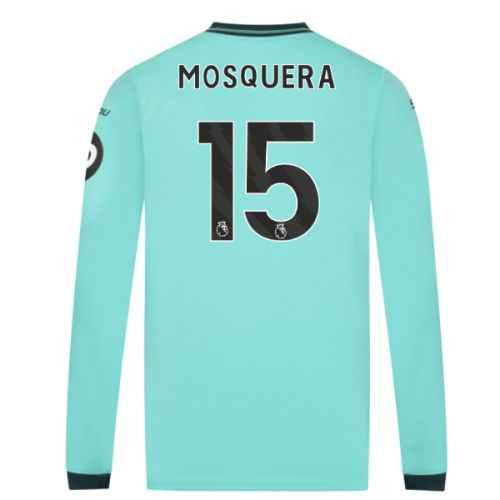 2025-2026 Wolves Long Sleeve Away Shirt (Mosquera 15)