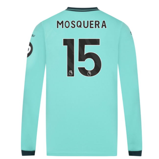 2025-2026 Wolves Long Sleeve Away Shirt (Mosquera 15)