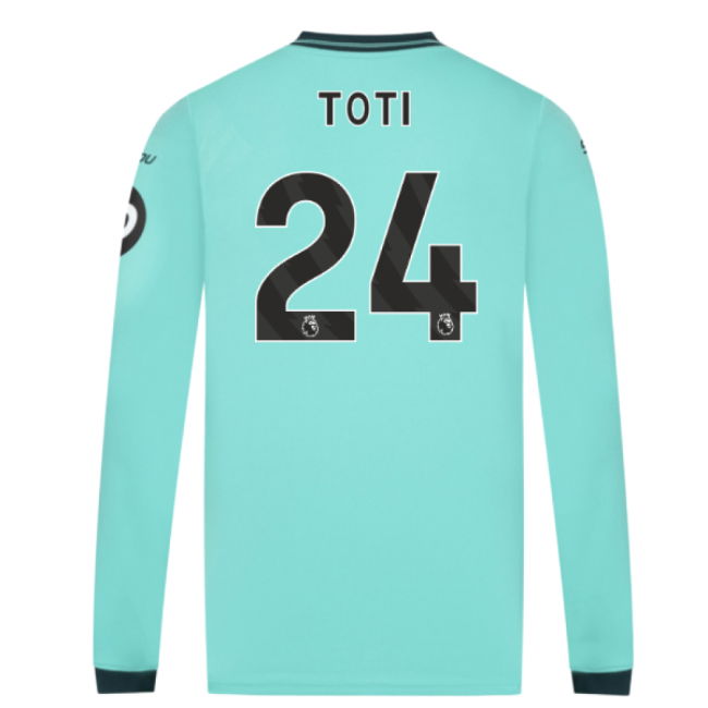 2025-2026 Wolves Long Sleeve Away Shirt (Toti 24)